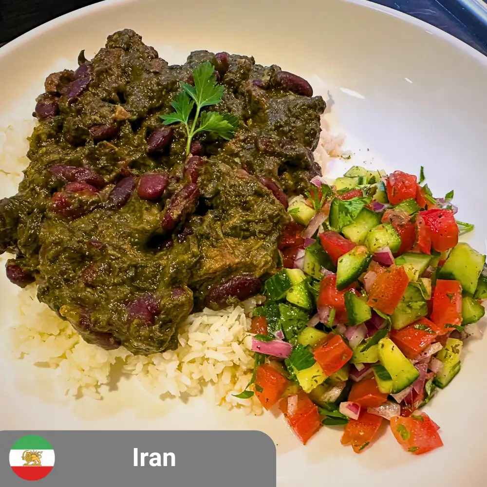 Ghormeh Sabzi with Shirazi Salad (includes complimentary surprise dessert)