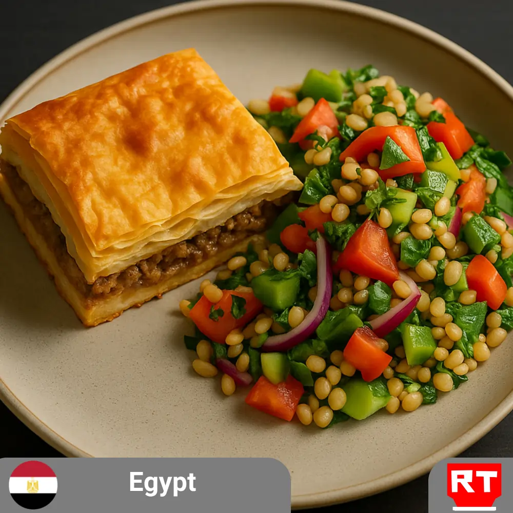 Egyptian Goulash, Ancient Grain Salata Baladi & Garlicky Yogurt with Cucumber and Dilli: A Feast from the Nile (includes complimentary surprise dessert)