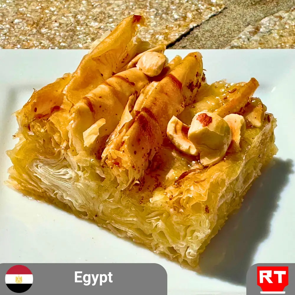 Muakacha (Egyptian Crinkled Phyllo Dessert)