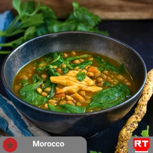 Hearty Moroccan Chicken and Lentil Soup with Za’atar Twist Breadsticks (includes complimentary surprise dessert)