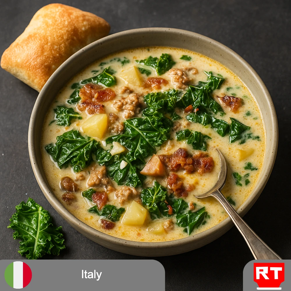Zuppa Toscana – A Hearty Tuscan Tradition with Ciabatta (includes complimentary surprise dessert)