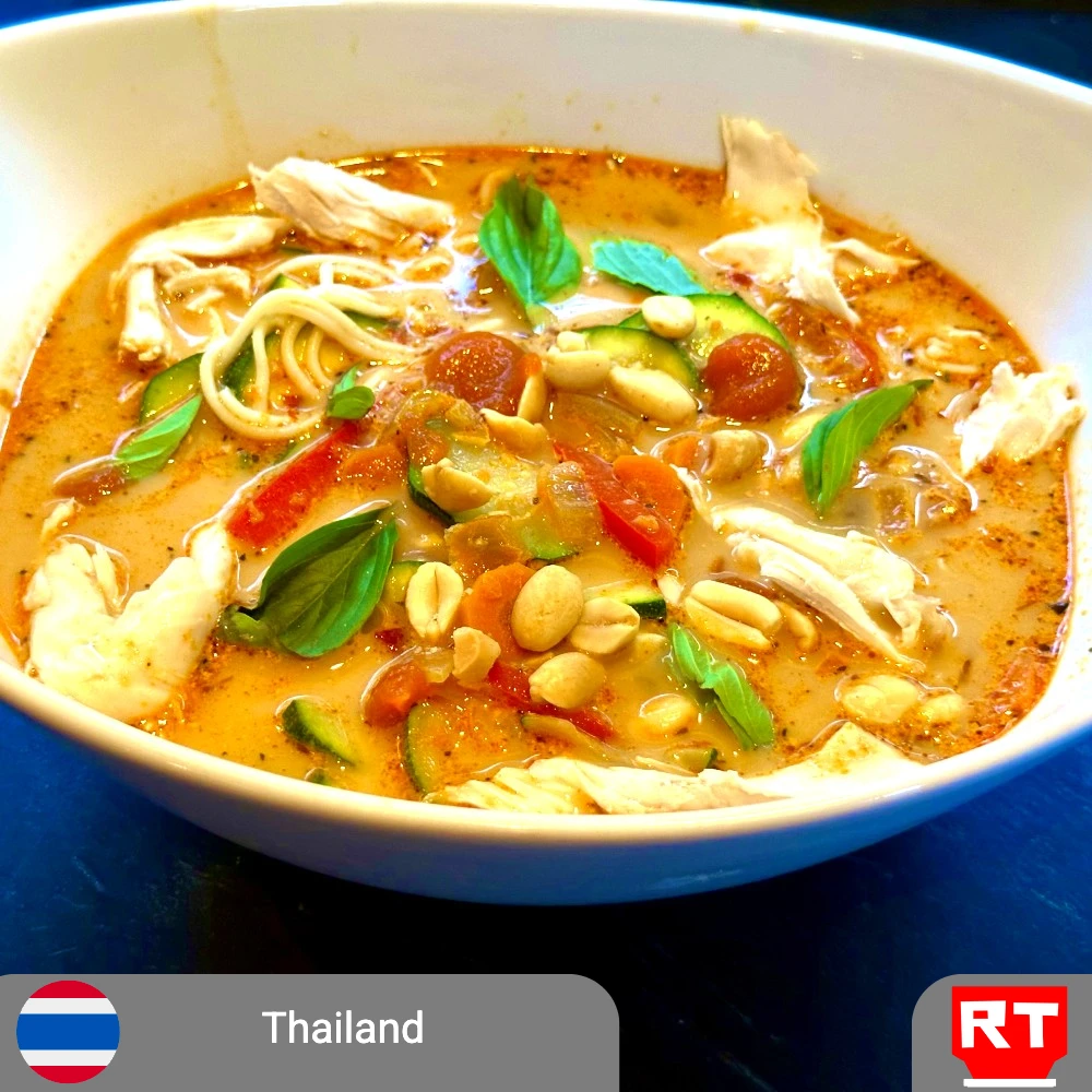 Thai No-Heat Red Curry Noodle Soup (includes complimentary surprise dessert)