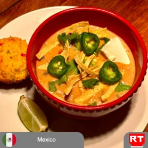 Creamy Chicken Enchilada Soup with Cheesy Cornbread Muffins (includes complimentary surprise dessert)