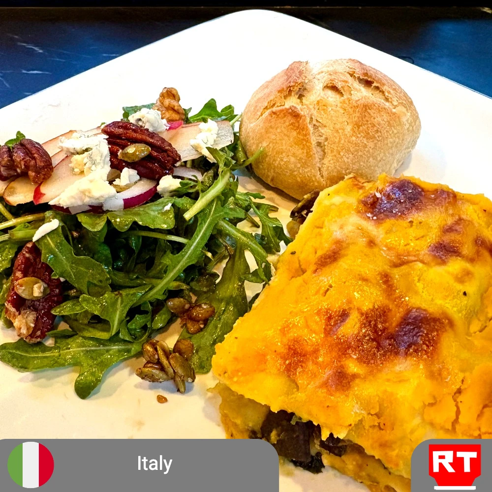 Autumn in Italy: Butternut Squash Lasagna & Vanilla Fig Pear Salad (includes complimentary surprise dessert)