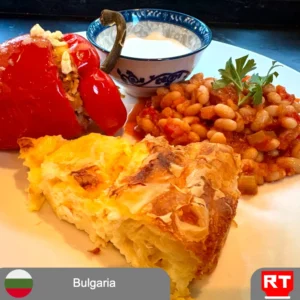 Bulgarian Palneni Chushki, Banitsa, and Kiselo Mlyako (Vegetarian Upon Request) (includes complimentary surprise dessert)