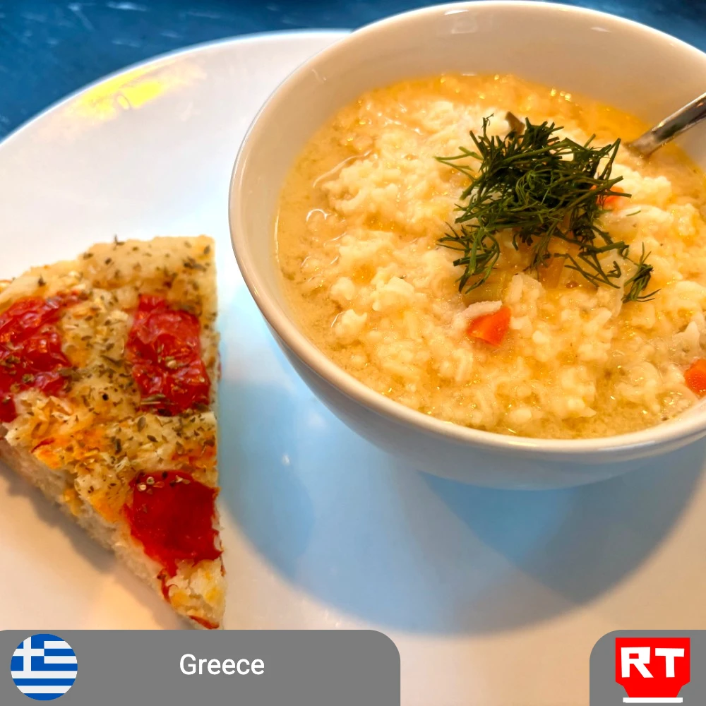 Nourishing Greek Avgolemono Soup with Tomato, Garlic, and Oregano Focaccia (includes complimentary surprise dessert)