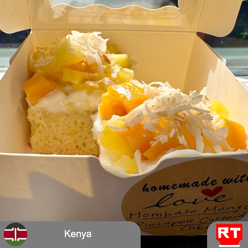 Mombasa Mango–Pineapple Custard Cake