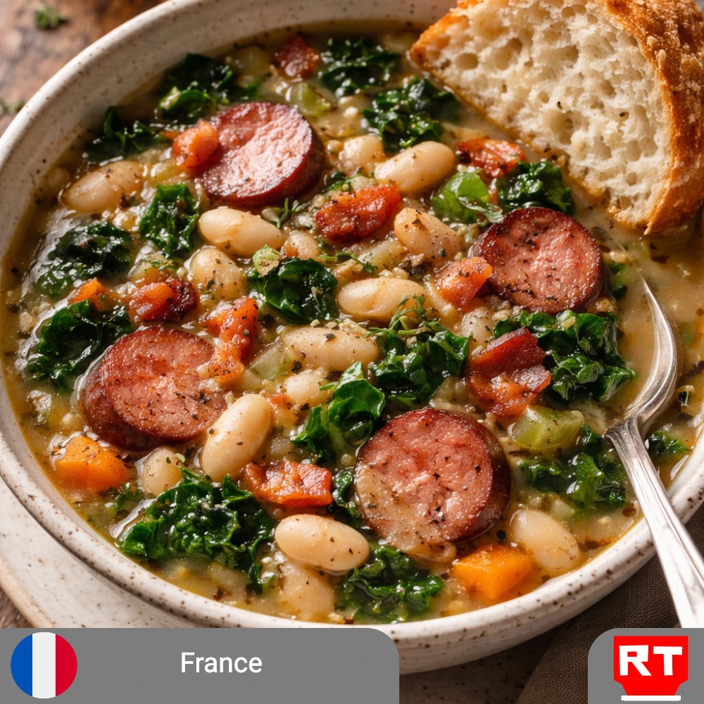 French White Bean Soup with Bacon and Herbs  served with a Crusty Country Bun (Vegetarian Available) (includes complimentary surprise dessert)