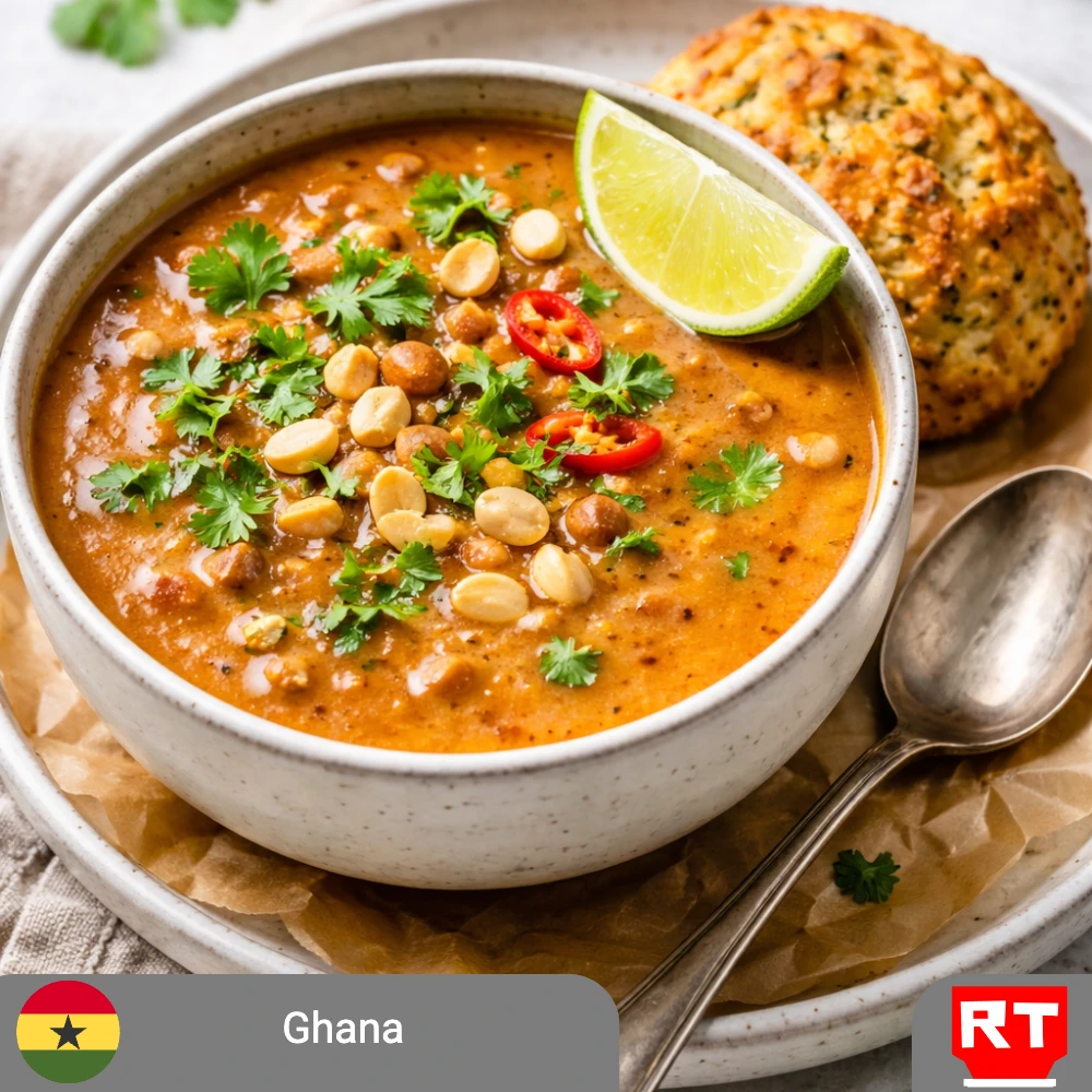 Ghanaian-Inspired African Peanut Soup with a Savory Sweet Potato Biscuit - Vegetarian (includes complimentary surprise dessert)