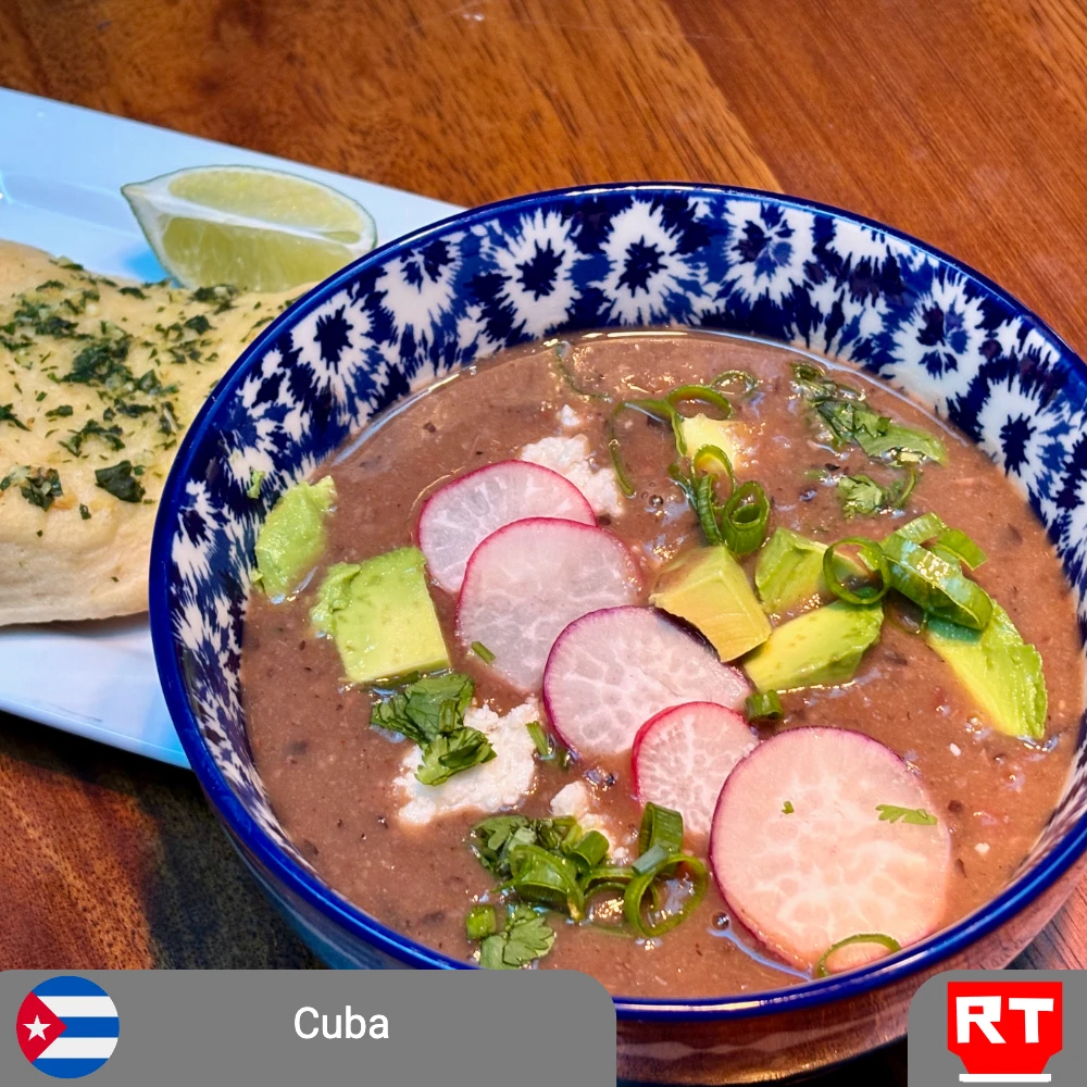 Velvety Cuban Black & Cranberry Bean Soup with Garlic Herb Flatbread (includes complimentary surprise dessert)