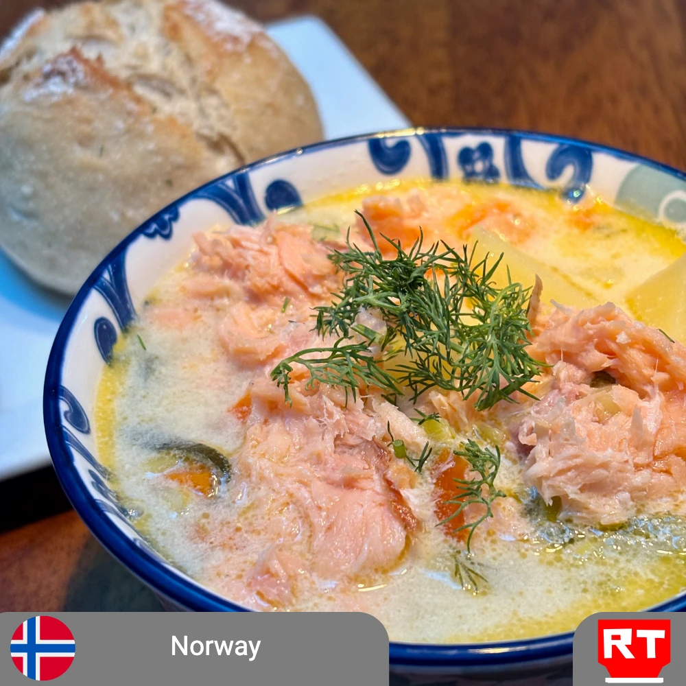 Norwegian Smoked Salmon Fiskesuppe with Rundstykker (includes complimentary surprise dessert)