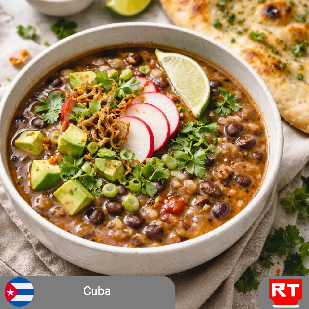 Velvety Cuban Black & Cranberry Bean Soup with Garlic Herb Flatbread (includes complimentary surprise dessert)