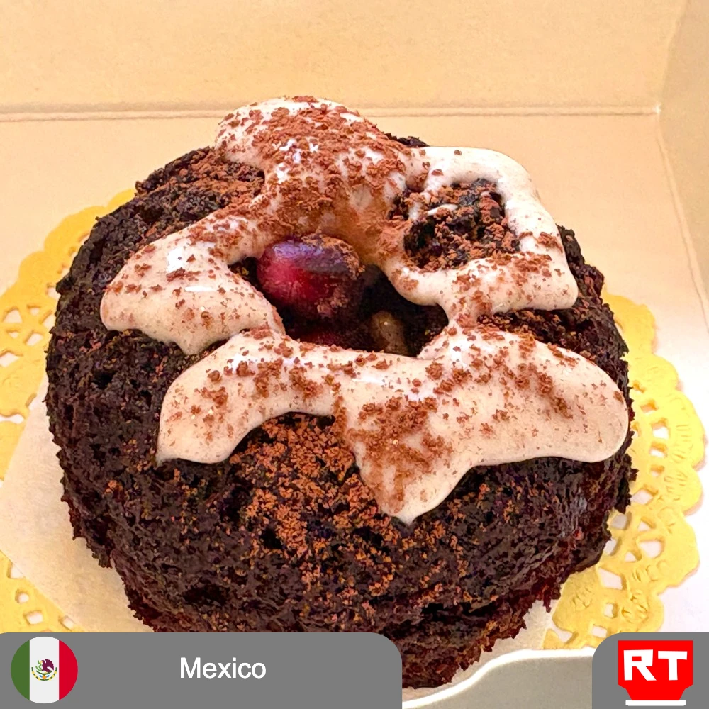 Mexican Chocolate Mini Bundt Cake with Cinnamon Frosting & Pomegranate