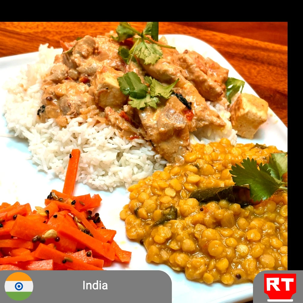 Indian Feast: Chicken Tikka Masala or Vegetarian Roasted Tofu & Cauliflower Tikka, Chana Dal, Cardamom Rice & Carrot Achar (includes complimentary surprise dessert)
