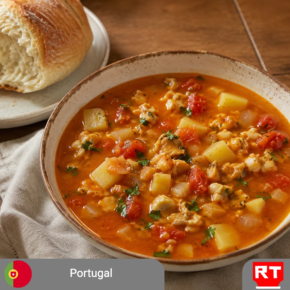 Portuguese Coastal Clam & Tomato Soup with Crusty Roll (includes complimentary surprise dessert)