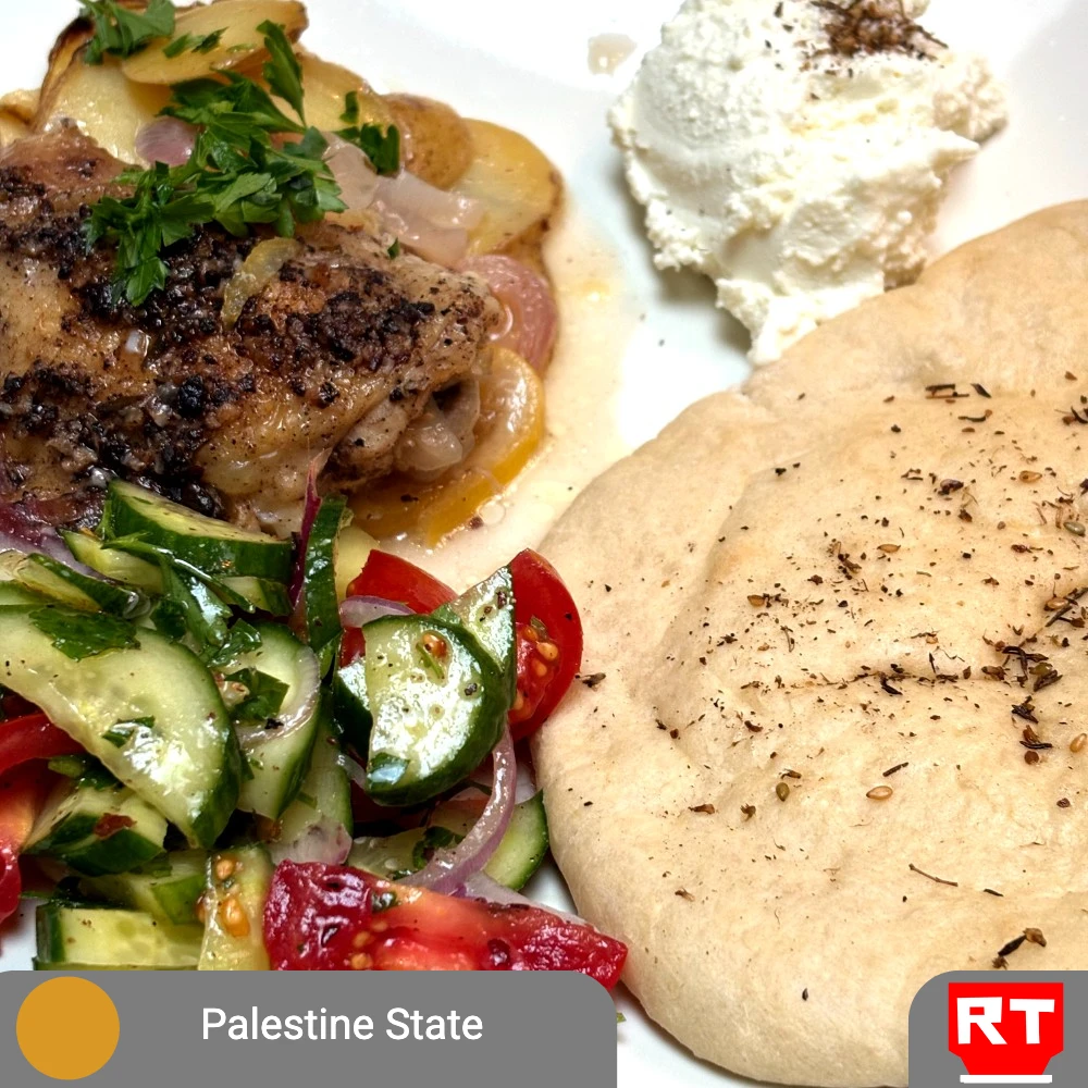 Palestinian Sumac Chicken with Whipped Feta, Flatbread & Fresh Herb Salad (includes complimentary surprise dessert)