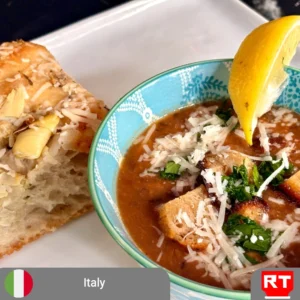 Italian Lentil Soup with Garlic, Artichoke & Parmesan Focaccia (includes complimentary surprise dessert)