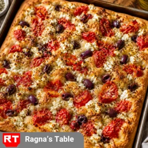 Rustic Tomato, Feta, Kalamata Olive and Oregano Focaccia