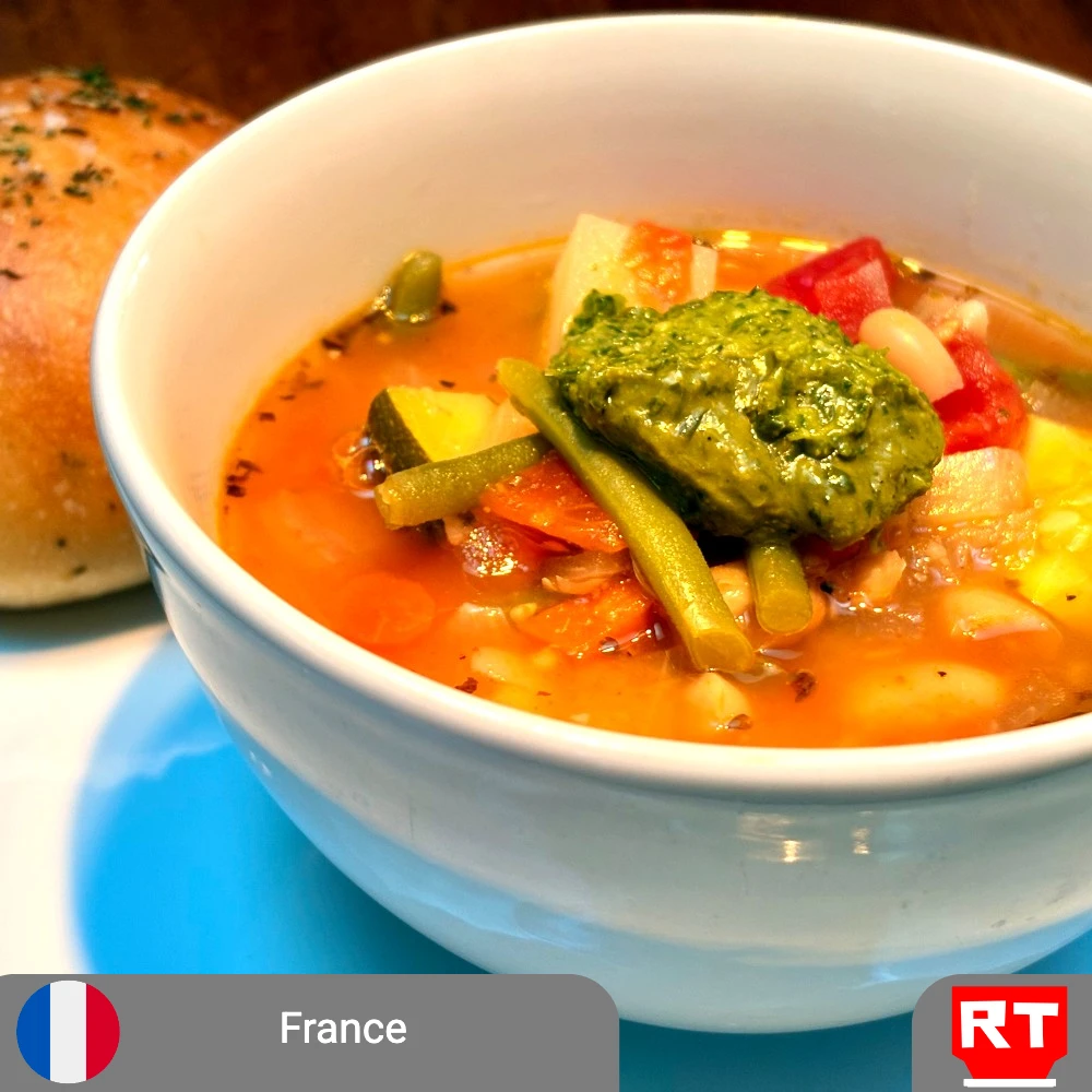 Soupe au Pistou with Garden Vegetables & White Beans, served with a Provençal Herb Bun (includes complimentary surprise dessert)