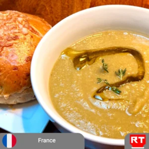 Velvety Celeriac & Sweet Leek Soup with a Thyme-Gruyère Roll (includes complimentary surprise dessert)