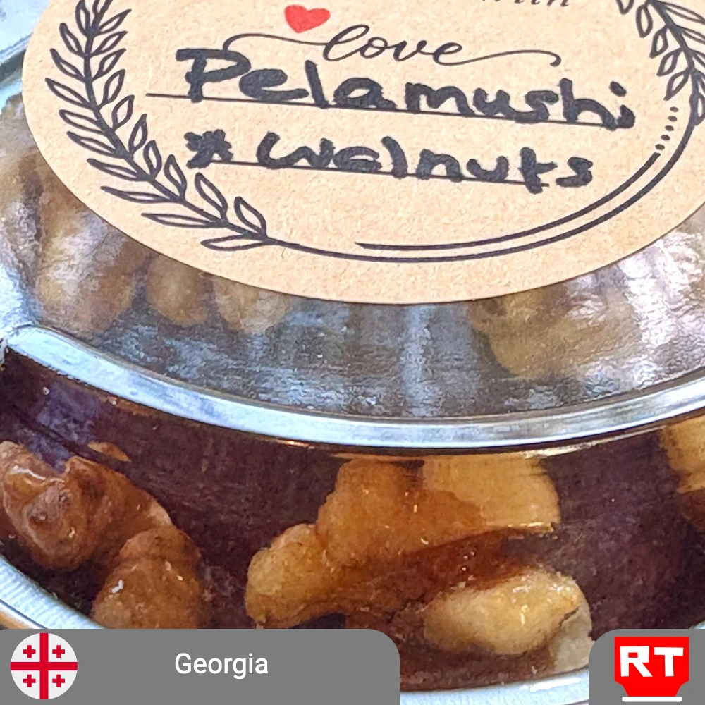 Pelamushi with Honeyed Walnuts